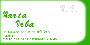 marta vrba business card